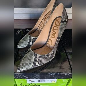 Sam Edelman Black and Cream Patterned Heels